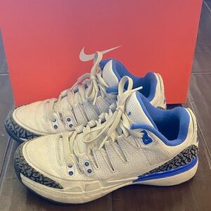 Nike White and Blue Athletic Shoes